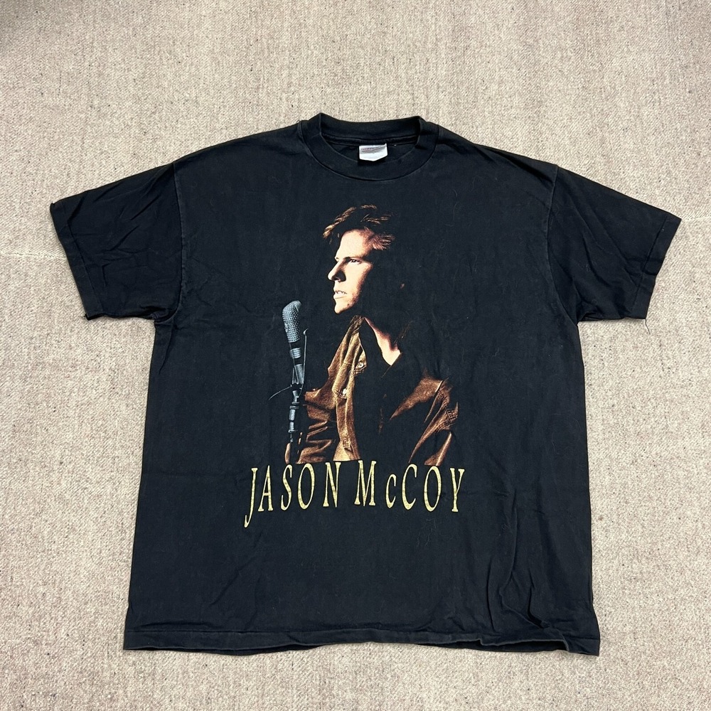 Vintage Jason McCoy Shirt‎ Mens XL Black 1990s On Tour Country Concert